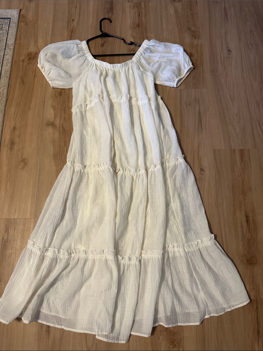 Umgee Cream Off-Shoulder Tiered Maxi Dress